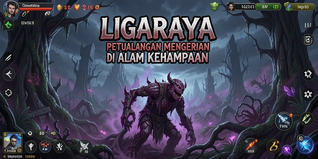 Tampilan gameplay <strong>LIGARAYA</strong> yang menegangkan dan penuh kengerian.