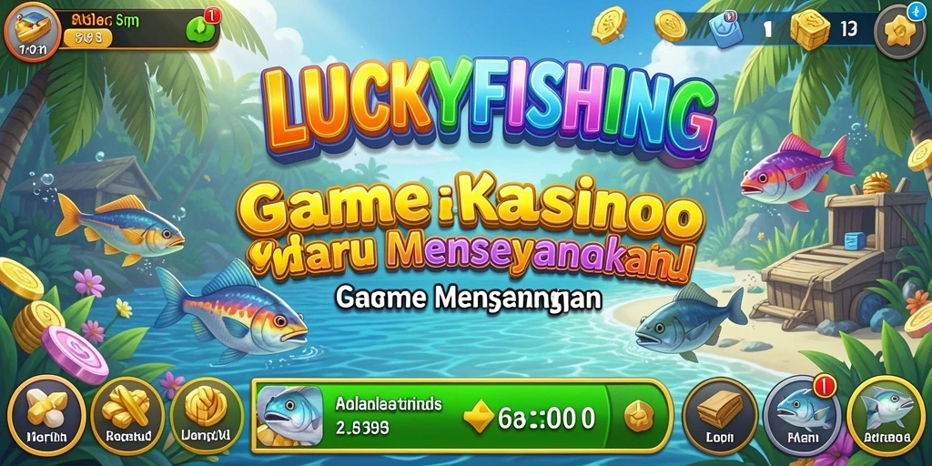 Tampilan gameplay menarik dari LUCKYFISHING dengan elemen Kasino.