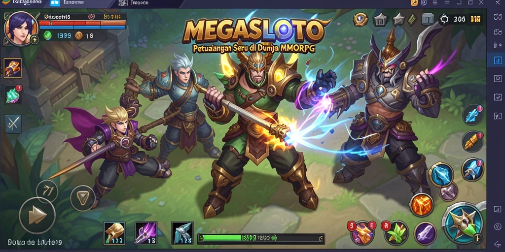 Tampilan menarik dari gameplay <strong>MEGASLOTO</strong> dengan karakter beraksi.