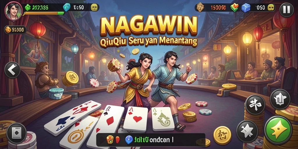Tampilan gameplay QiuQiu yang menarik di NAGAWIN.