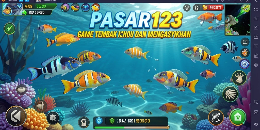 Tampilan gameplay PASAR123 yang menegangkan saat menangkap ikan.