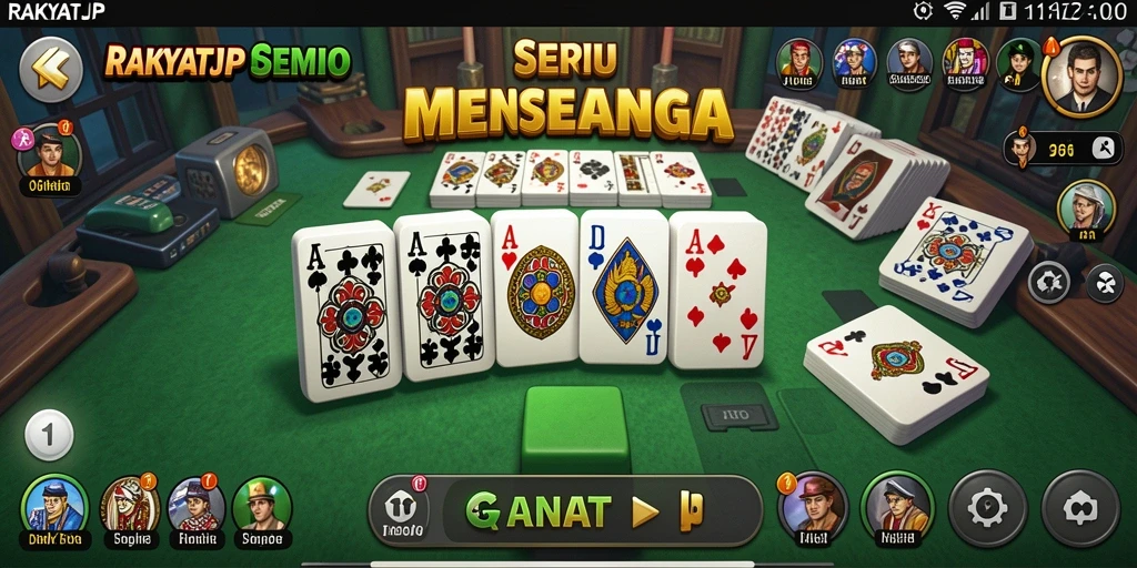 Tampilan gameplay RAKYATJP yang menarik dan seru saat bermain Domino.